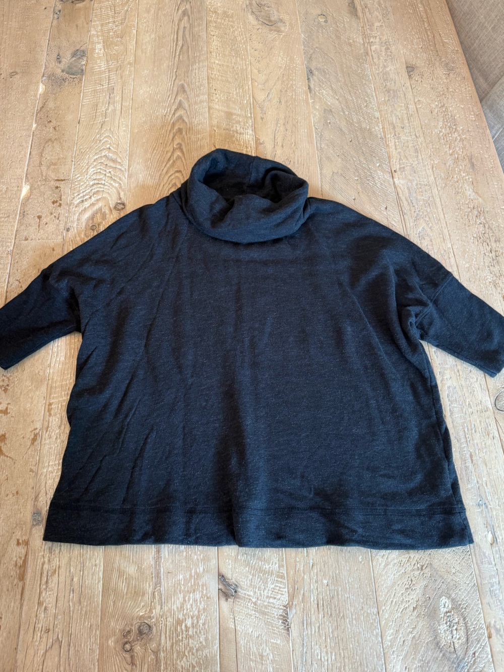 James Perse Charcoal Gray Turtleneck Elbow Sleeve Sweater M
